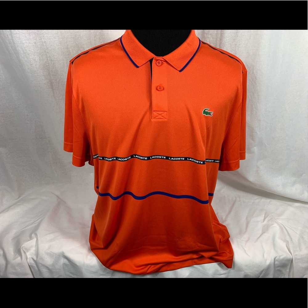 Lacoste Orange Ultra Dry Polo Shirt Size 9